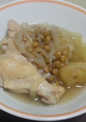 ＊レンズ豆と手羽元の煮込みスープ＊-レシピのメイン写真