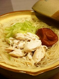 鶏ささみと梅干しのさっぱりにゅうめん-レシピのメイン写真