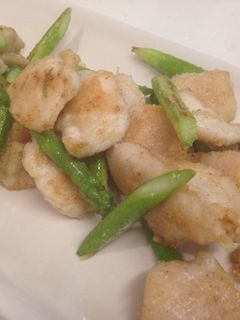 しっとりムネ肉とアスパラのバター炒め-レシピのメイン写真