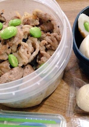 牛丼みたいな簡単豚肉焼うどん お弁当-レシピのメイン写真