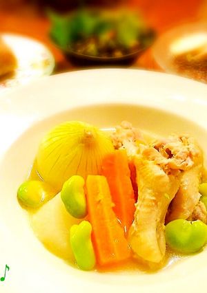新玉葱と手羽元、空豆の春のポトフ-レシピのメイン写真