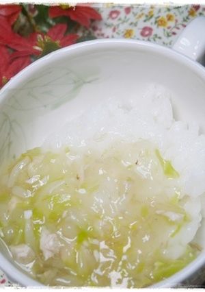 離乳食後期　ぶりとキャベツのあんかけかゆ-レシピのメイン写真