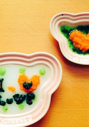 離乳食ハーフバースデー用デコ（ラブクマ）-レシピのメイン写真