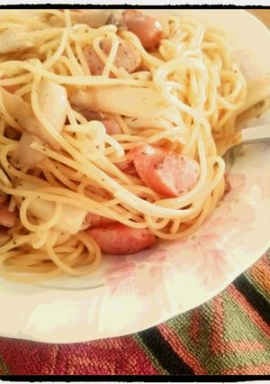 ソーセージとエリンギの塩味オイルパスタ-レシピのメイン写真