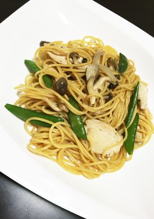 鶏むね肉とスナップエンドウの和風パスタ-レシピのメイン写真