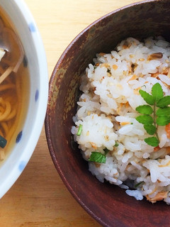 茹でずにセリごはん-レシピのメイン写真