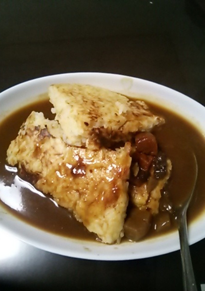 冷飯とレトルト活用おこげ炒飯カレーがけ-レシピのメイン写真