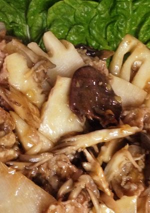 タケノコとマイタケの中華醤油炒め-レシピのメイン写真