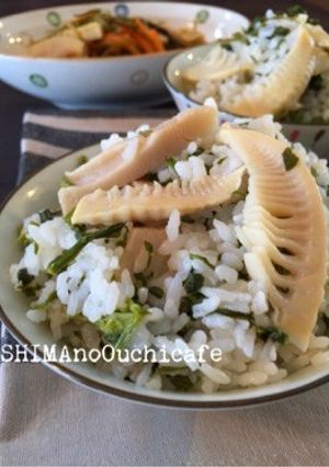 タケノコとセリの春の炊き込みご飯-レシピのメイン写真