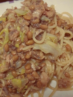 鯖とキャベツのネバネバ和風パスタ-レシピのメイン写真