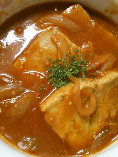 意外と美味しい! マグロのトマト煮込み!-レシピのメイン写真