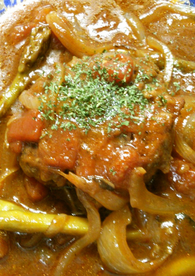 簡単！　トマト煮込み　ハンバーグ！-レシピのメイン写真