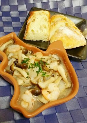 ココオイル♪海老と茸の油少なめアヒージョ-レシピのメイン写真