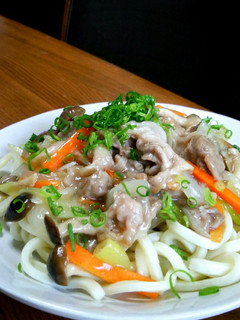 豚こま肉で☆あんかけうどん♪-レシピのメイン写真