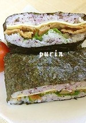 豚のしそ梅チーズおにぎらず-レシピのメイン写真