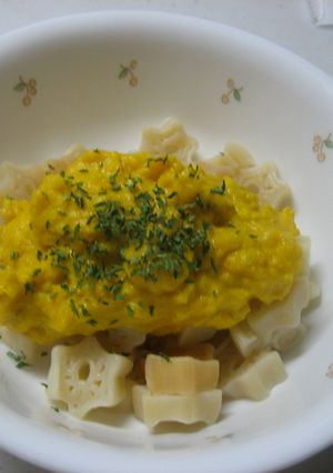 かぼちゃのクリームパスタ（幼児食）-レシピのメイン写真