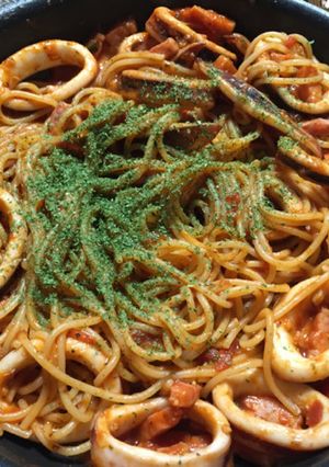 イカとベーコンのトマトソースパスタ-レシピのメイン写真