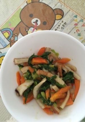 エリンギとわさび菜の醤油麹炒め-レシピのメイン写真
