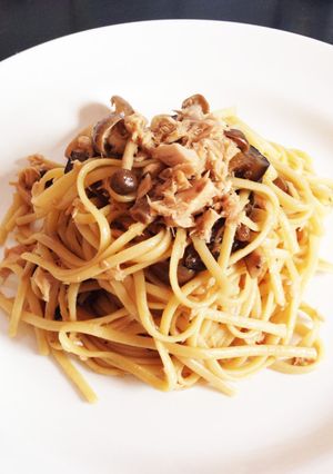 しめじ・なす・ツナの簡単和風パスタ-レシピのメイン写真