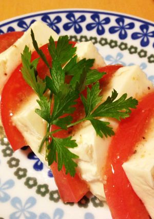 豆腐とトマトの簡単サラダ♪カプレーゼ風-レシピのメイン写真