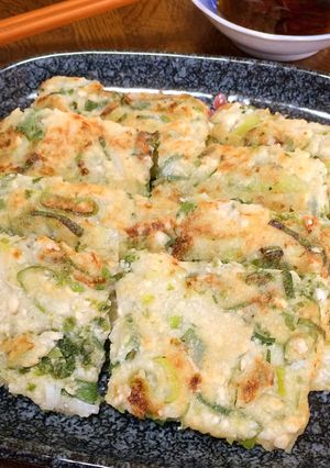 お豆腐で簡単♪ネギのチヂミ-レシピのメイン写真
