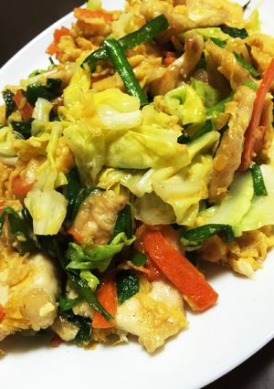 絶品！鶏むね肉のオイスターニラ玉野菜炒め-レシピのメイン写真