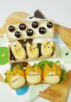 トトロ☆キャラ弁にも☆オープンサンド-レシピのメイン写真
