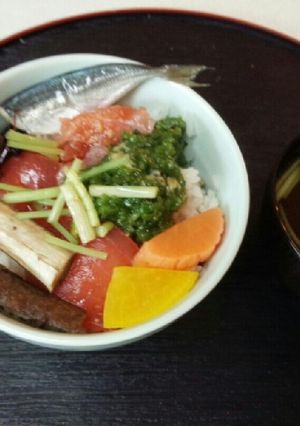 血管プラークダイエット食264（山海丼）-レシピのメイン写真