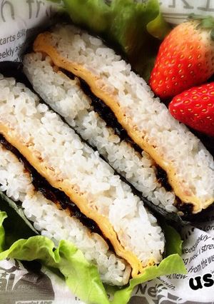 おにぎらず♡ツナマヨ・出汁卵・しそ昆布-レシピのメイン写真