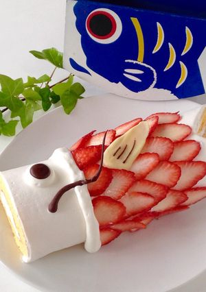 鯉のぼりロールケーキ-レシピのメイン写真