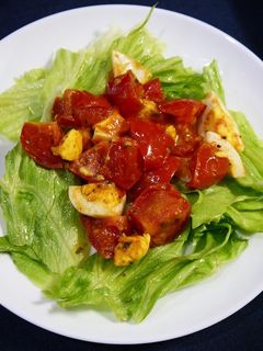 簡単!ゆで卵とトマトのバジル炒め-レシピのメイン写真