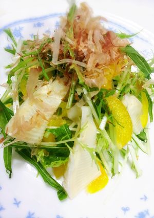簡単！たけのこと水菜のおかかサラダ-レシピのメイン写真