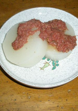 おやじの料理ー大根煮の味噌コンビーフがけ-レシピのメイン写真