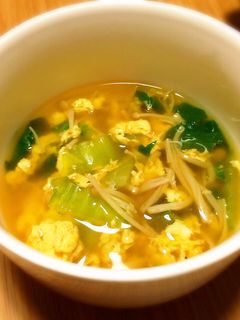 ふわふわ卵と青梗菜の中華スープ-レシピのメイン写真