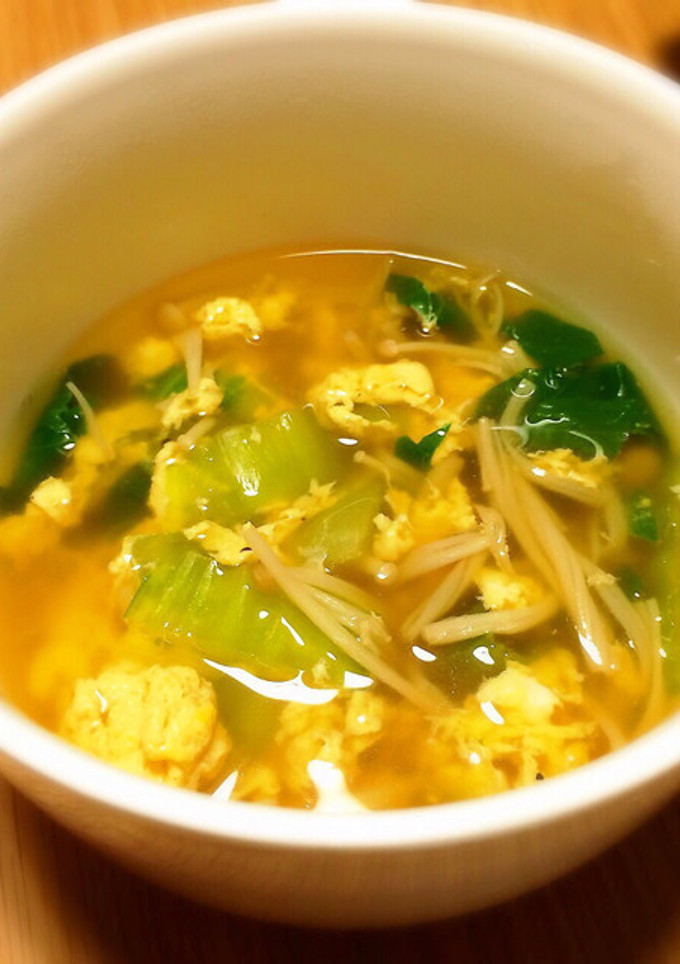 ふわふわ卵と青梗菜の中華スープ-レシピのメイン写真