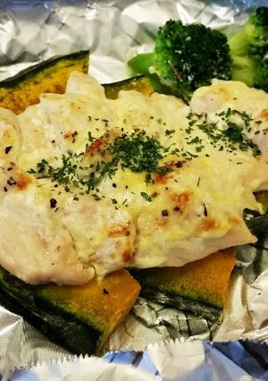 ササミとカボチャのマヨネーズグリル-レシピのメイン写真
