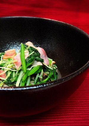 水菜とベーコンのウェイパー炒め-レシピのメイン写真