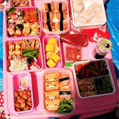 รูปของ 花見ピクニック弁当～うずらちくわ巻き♡