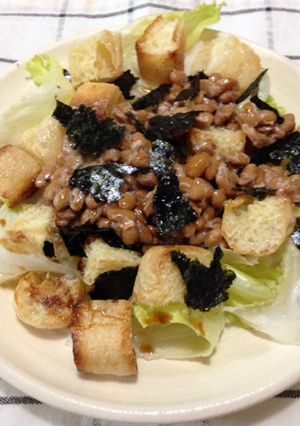 簡単☆カリカリあげ&納豆のサラダ-レシピのメイン写真