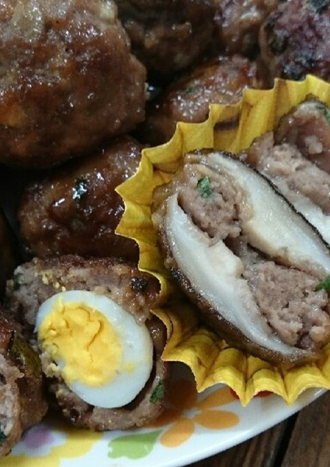 ★スコッチegg&椎茸挟み焼きの照焼き★-レシピのメイン写真