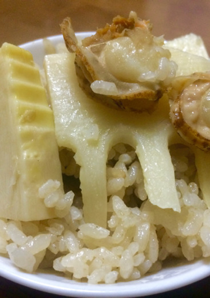 俺流！筍とベビー帆立の炊き込みご飯-レシピのメイン写真