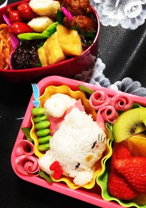 キャラ弁 お昼寝キティーちゃん-レシピのメイン写真
