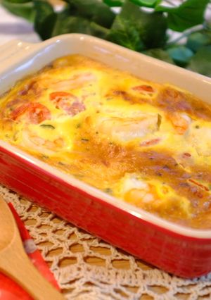 トマトとエビのお豆腐キッシュ風-レシピのメイン写真
