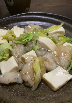 豆腐と春キャベツと舌平目の中華風炒め-レシピのメイン写真