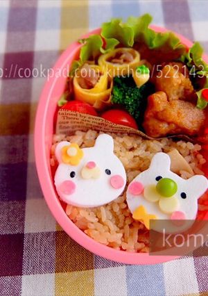 幼稚園 お弁当♡うさぎ夫婦-レシピのメイン写真