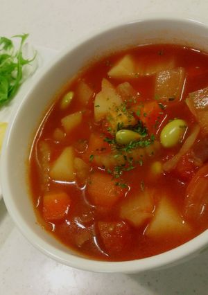 子供も大好き♡酸っぱくないトマトスープ-レシピのメイン写真