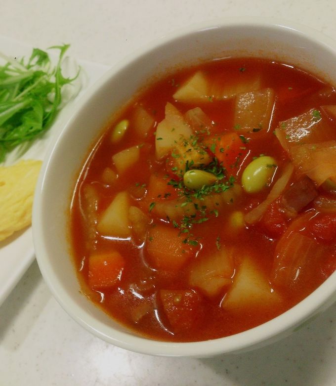 子供も大好き♡酸っぱくないトマトスープ-レシピのメイン写真