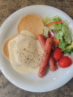 ソーセージ&チーズソース パンケーキ-レシピのメイン写真