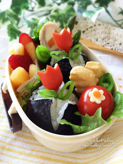 キャラ弁/デコ弁*簡単♪チューリップ弁当-レシピのメイン写真