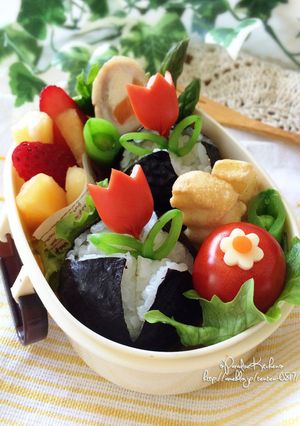 キャラ弁/デコ弁＊簡単♪チューリップ弁当-レシピのメイン写真